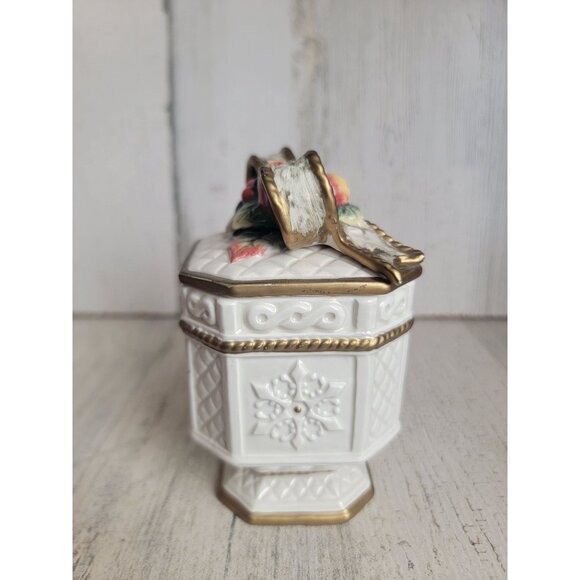 Fitz Floyd trinket box snowy Woods snowflake vintage home decor - Picture 4 of 9